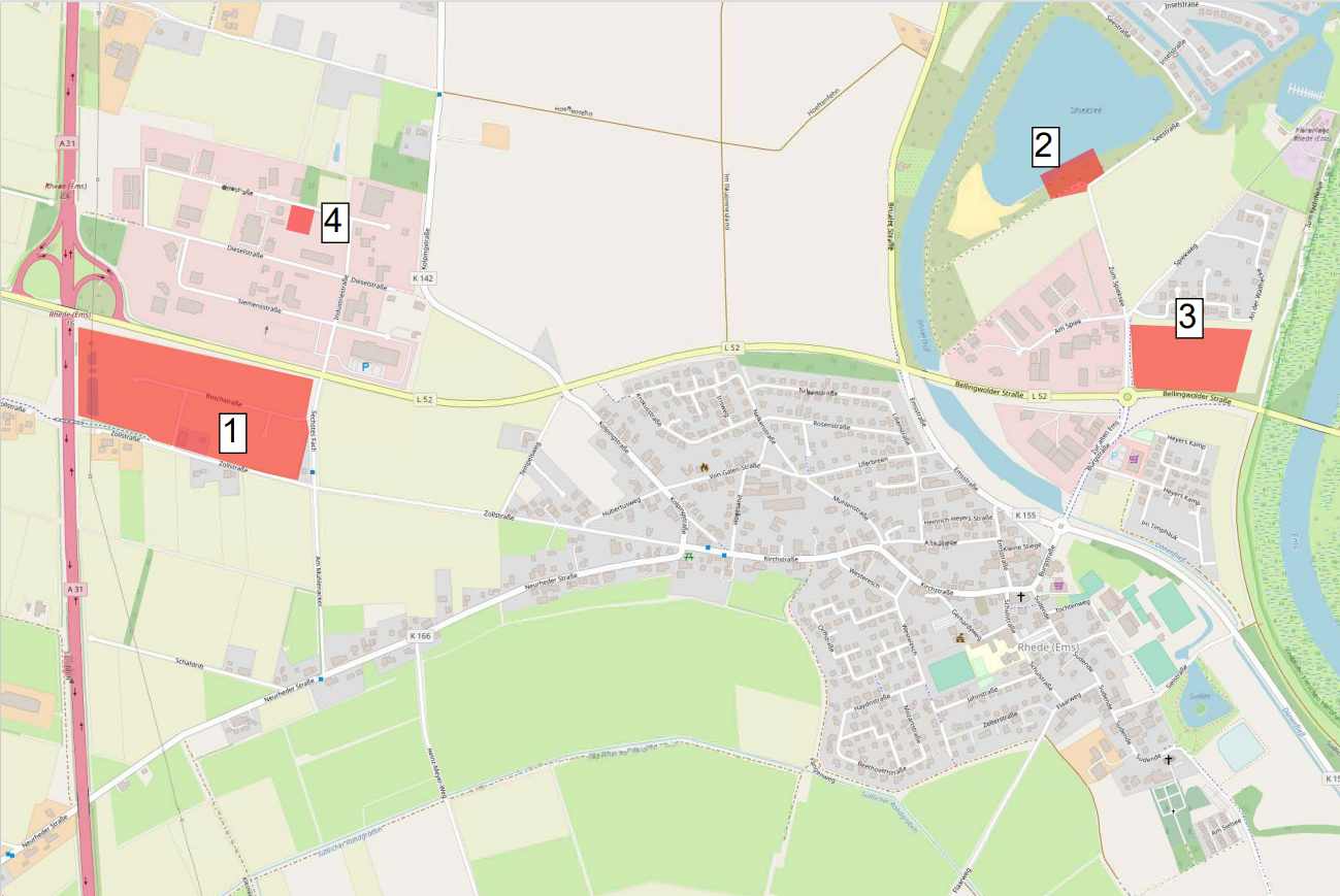 Übersichtsplan Übersicht Gewerbeflächen